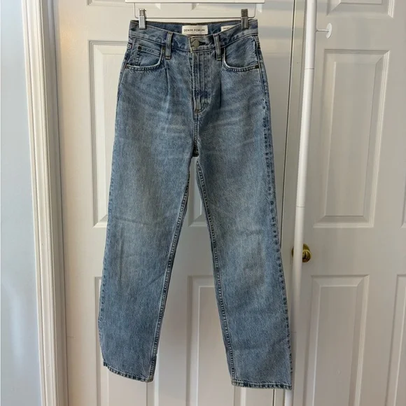 Aritzia Denim Forum The Anita Super High Loose Blue Jeans Size 24 Pleated Cotton - Picture 4 of 13